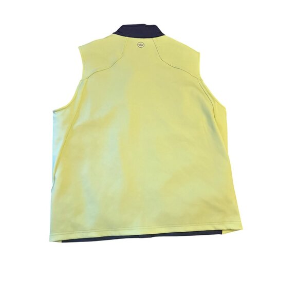 Peter Millar Mens Sleeveless Golf Vest Jacket L Navy & Yellow Polyester - Picture 5 of 5